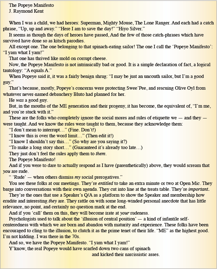 The Popeye Manifesto Story. Page 1